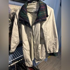 Vintage creme jacket with Plaid Accents
